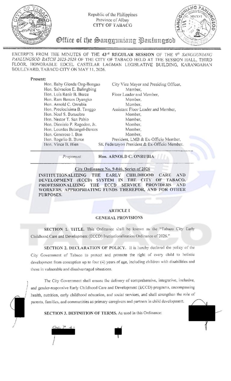 𝗕𝗔𝗚𝗢𝗡𝗚 𝗢𝗥𝗗𝗜𝗡𝗔𝗡𝗦𝗔 𝗦𝗔 𝗧𝗔𝗕𝗔𝗖𝗢 𝗖𝗜𝗧𝗬: 𝗔𝗟𝗔𝗠𝗜𝗡 𝗔𝗡𝗚 𝗠𝗚𝗔 𝗗𝗘𝗧𝗔𝗟𝗬𝗘