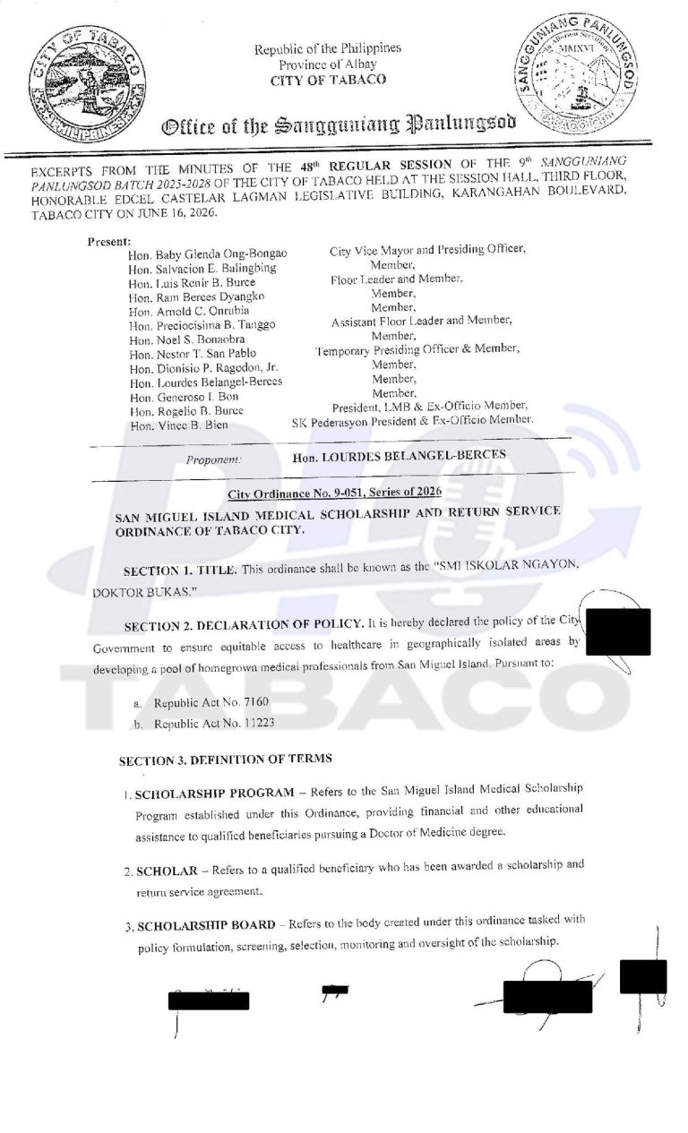 𝗕𝗔𝗚𝗢𝗡𝗚 𝗢𝗥𝗗𝗜𝗡𝗔𝗡𝗦𝗔 𝗦𝗔 𝗧𝗔𝗕𝗔𝗖𝗢 𝗖𝗜𝗧𝗬: 𝗔𝗟𝗔𝗠𝗜𝗡 𝗔𝗡𝗚 𝗠𝗚𝗔 𝗗𝗘𝗧𝗔𝗟𝗬𝗘